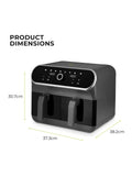 Tower Elite dual basket air fryer 8L, imported from the UK