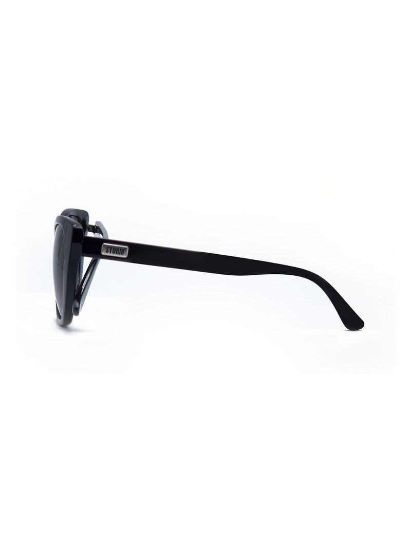 Storm black cat eye sunglasses with UV400 protection, UK version