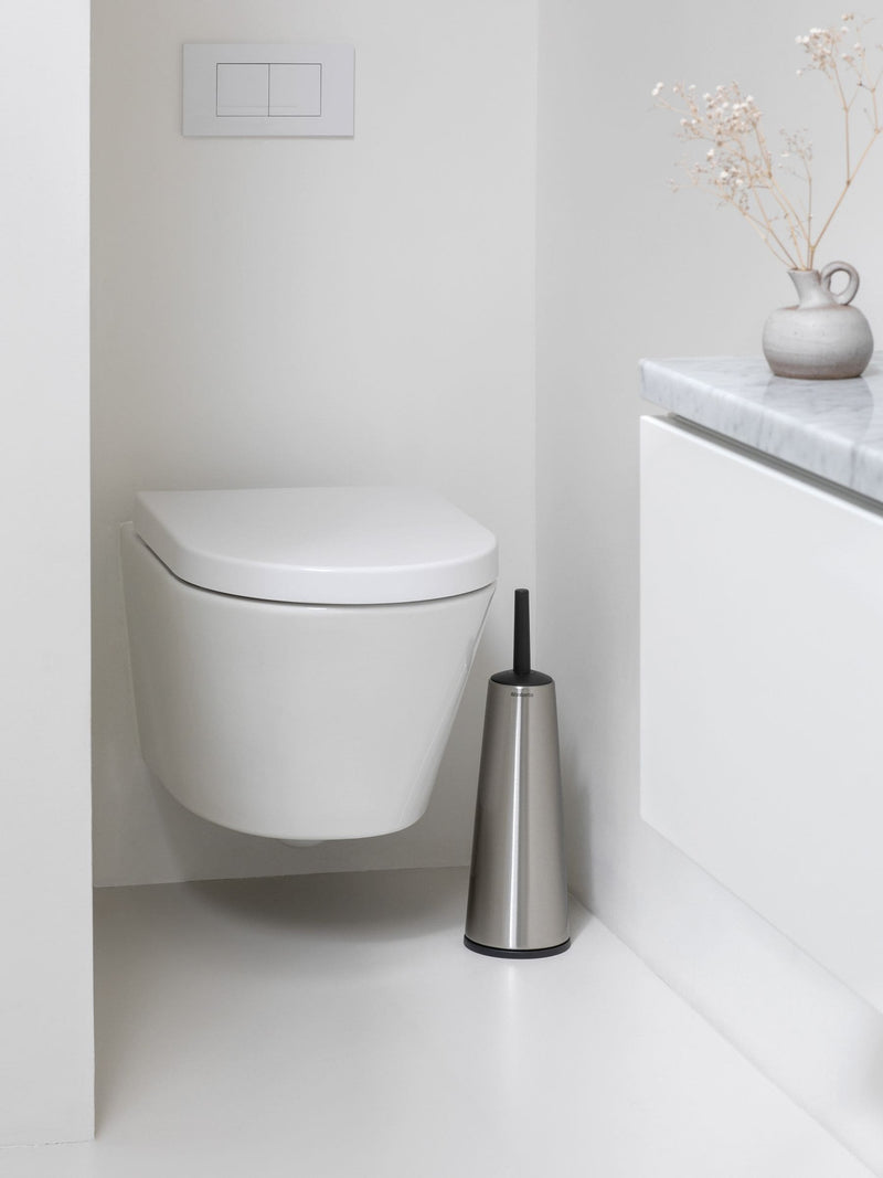 Brabantia Matt Steel ReNew toilet brush and holder 42cm - British product