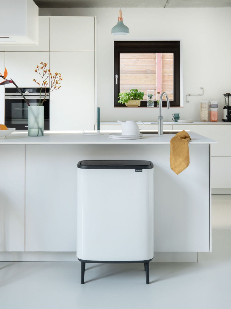 Brabantia White Bo Touch Bin 2 x 30L - British product