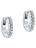 Ted Baker silver tone clear crystal Hettie hoop earrings 10mm (British brand)