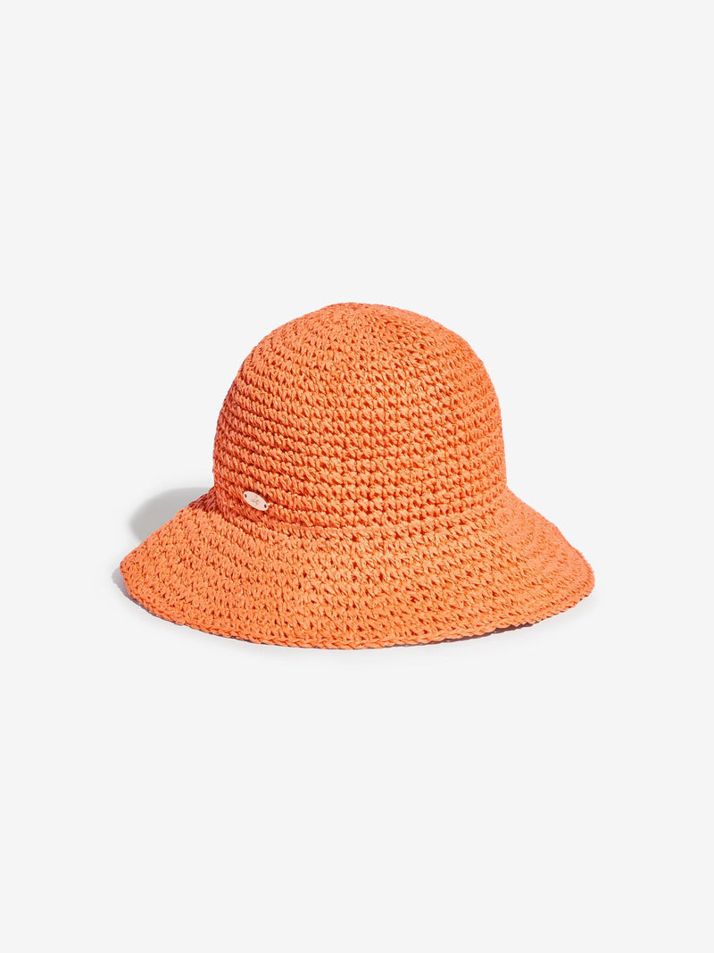 Lipsy orange straw look bucket hat, UK version