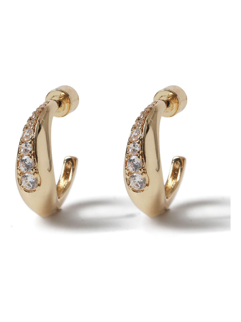 Aela gold tone diamond simulant wrap hoop earrings (British brand)