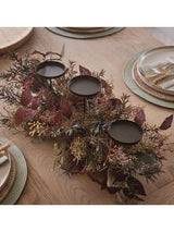 Lights4fun Autumn Winter Trio Pillar Candle Holder 70cm