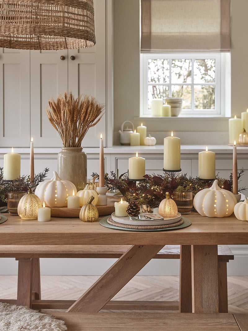 Lights4fun Autumn Winter Trio Candle Holder 70cm - British product