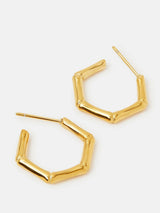 Next Accessorize Gold Tone Stainless Steel Bamboo Hoop Earrings- Buy online at McGrocer