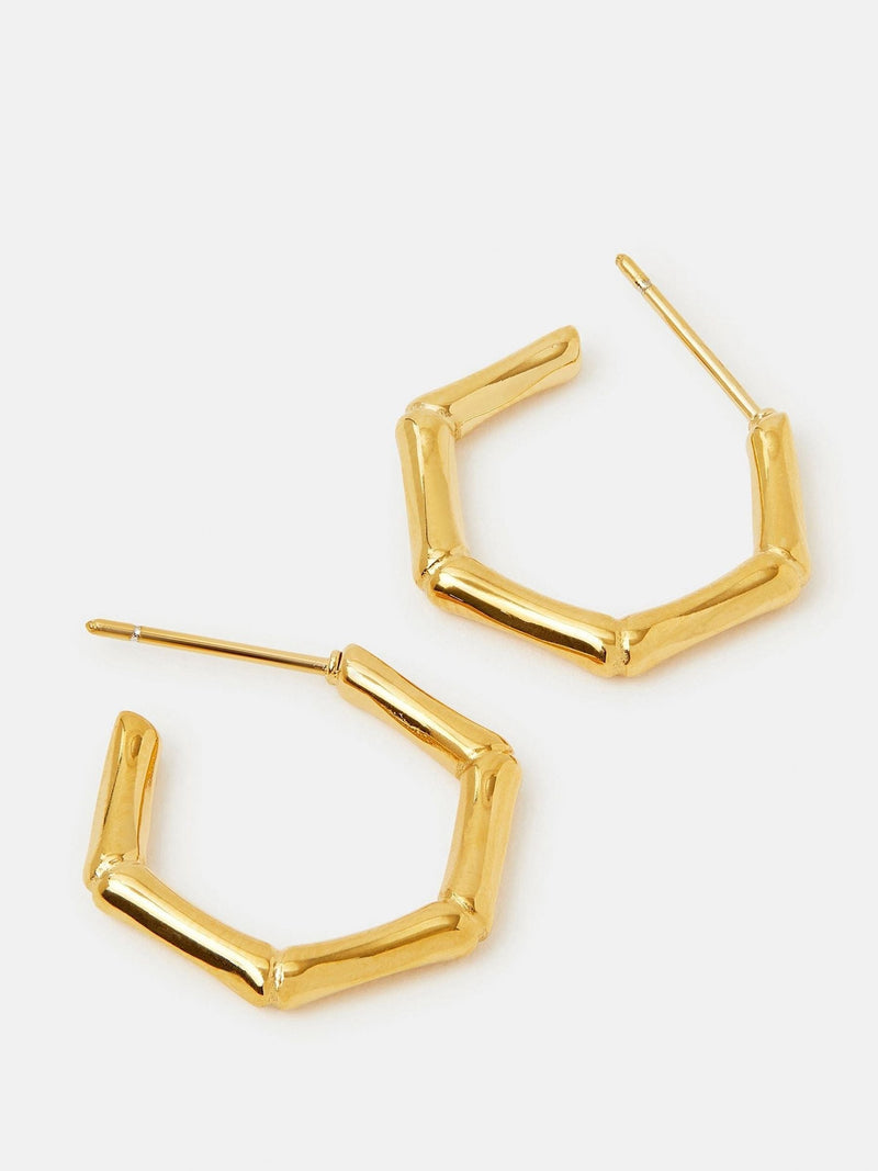 Accessorize gold tone bamboo hoop earrings - British product