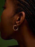 Accessorize gold tone bamboo hoop earrings - British product