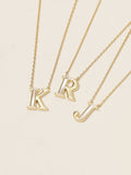 Inicio 14K gold plated mother of pearl initial pendant J, UK version