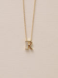Inicio 14K gold plated mother of pearl initial pendant J, UK version