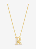 Inicio 14K gold plated mother of pearl initial pendant J, UK version