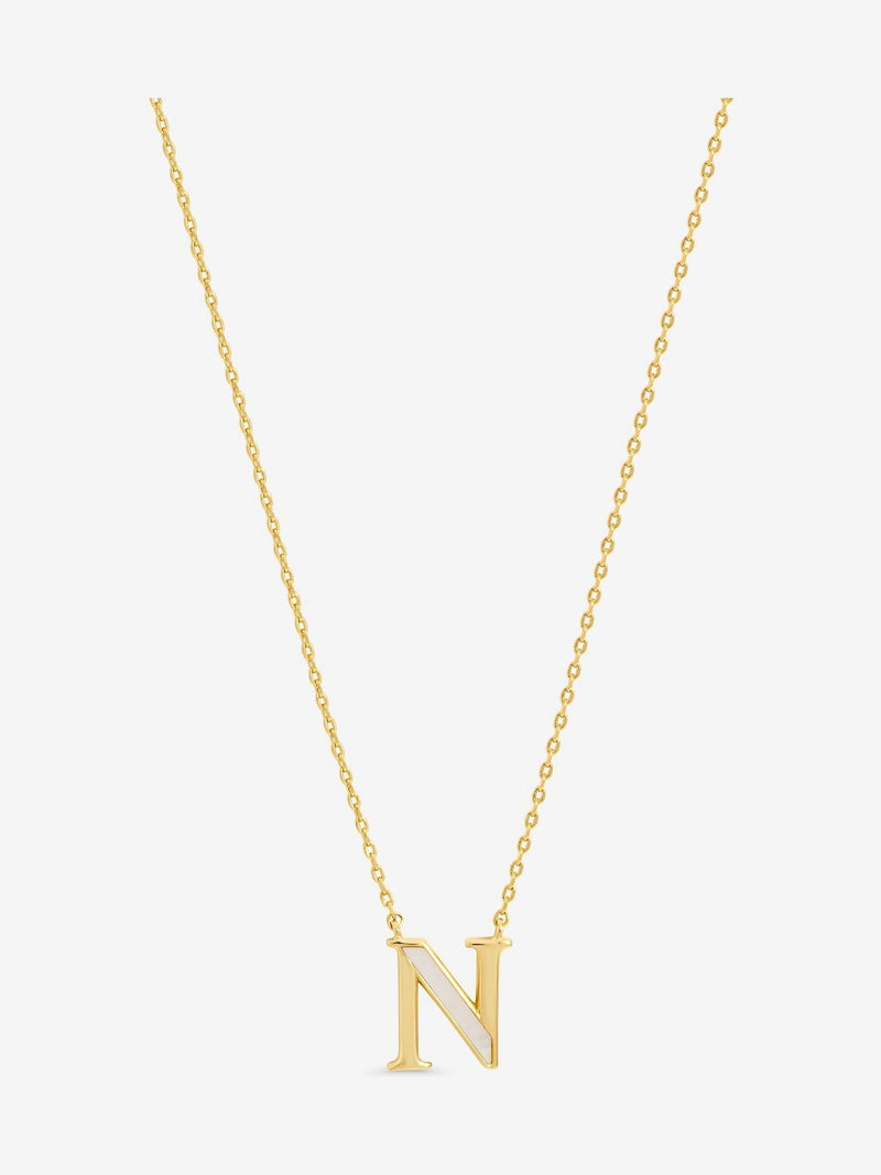 Inicio mother of pearl N pendant necklace, UK version