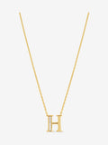 Inicio gold plated mother of pearl initial H jewelry pendant 10x15mm, UK version