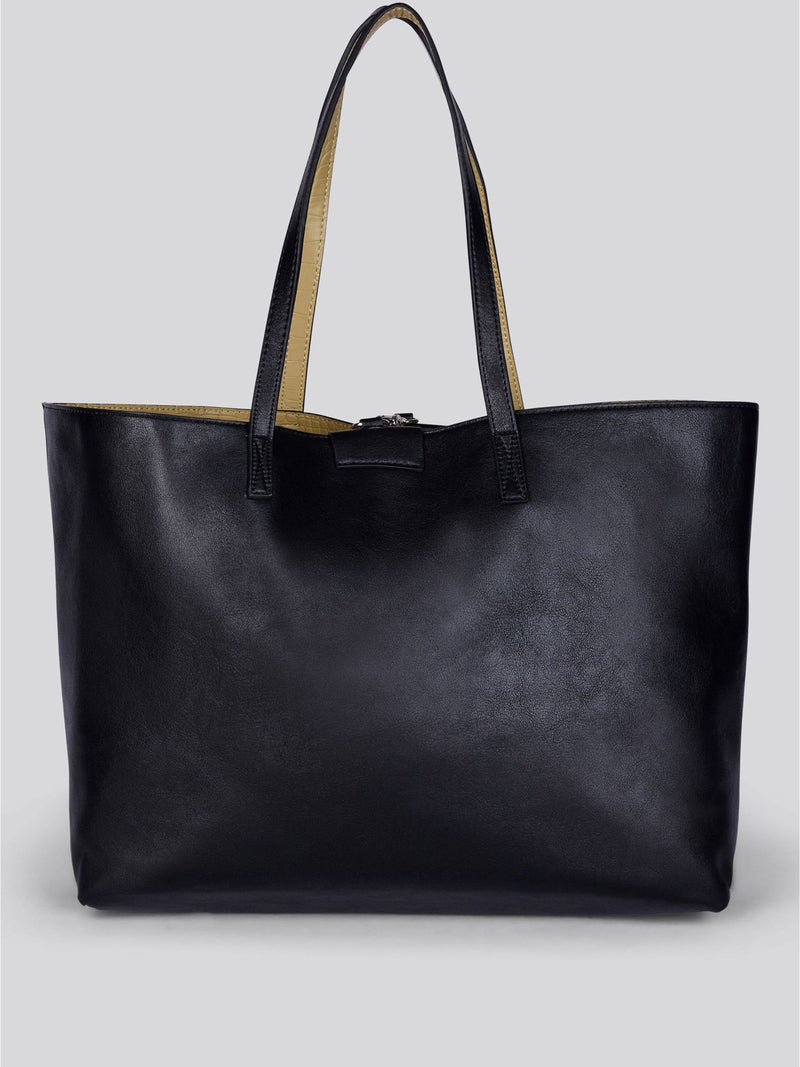 U.S. Polo Assn black reversible shopping bag with matching pouch (British brand)
