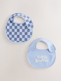 Blue Little Brother Baby Bibs 2 Pack
