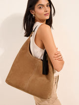 Next Friends Like These Tan Brown Suede Large Slouchy Tote Shoulder Bag- Buy online at McGrocer