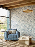 Scion Blue Falling Foss wallpaper mural landscape design (British brand)