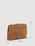 Reiss Bethany suede lizard-effect clutch bag, imported from the UK