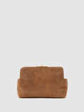 Reiss Bethany suede lizard-effect clutch bag, imported from the UK