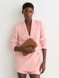 Reiss Bethany suede lizard-effect clutch bag, imported from the UK