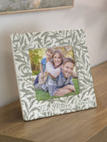 PMC Personalised Leaf Print Ceramic 4x4 Photo Frame, imported from the UK