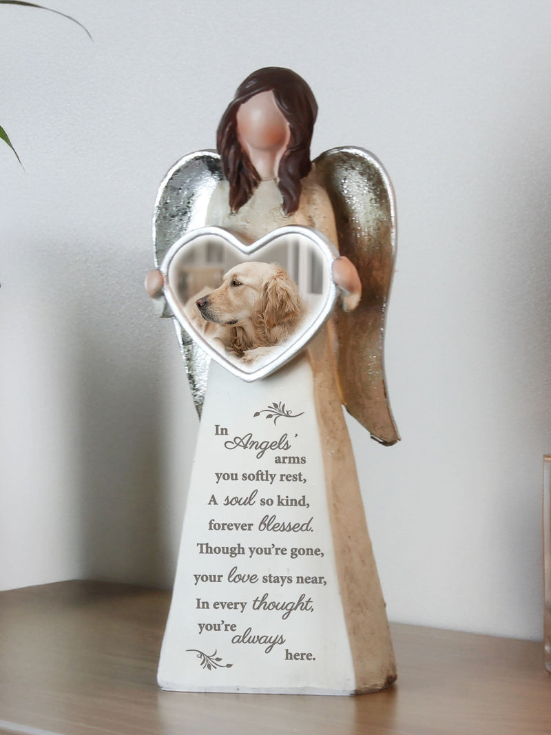 PMC personalised photo upload memorial angel ornament 23cm, imported from the UK