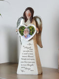 PMC personalised photo upload memorial angel ornament 23cm, imported from the UK