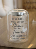 PMC Personalised Hearts Memorial Tealight Holder 9.5cm, imported from the UK