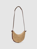 Reiss Harriet raffia-effect shoulder bag, imported from the UK