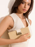 Lipsy natural raffia effect clutch bag, imported from the UK
