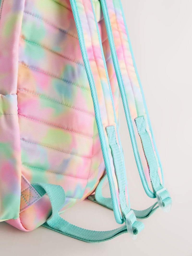 Pink Tie-Dye Backpack school bag recycled polyester - British product