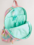 Pink Tie-Dye Backpack school bag recycled polyester - British product