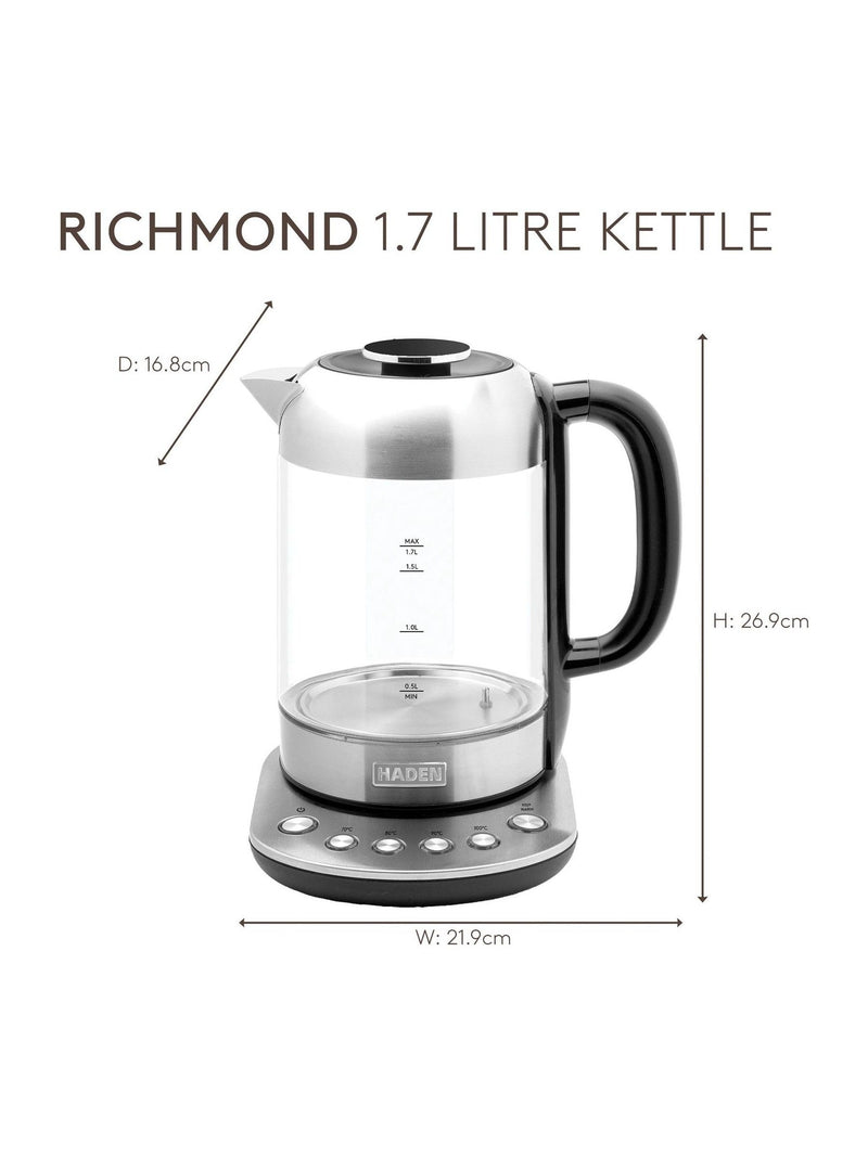 Haden Richmond variable temperature glass kettle 1.7L, UK version