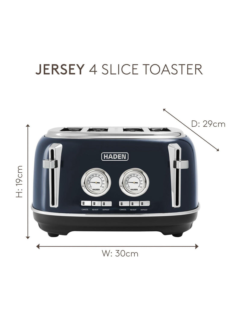 Haden Steel Blue Jersey 4 slice toaster, UK version