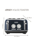 Haden Steel Blue Jersey 4 slice toaster, UK version