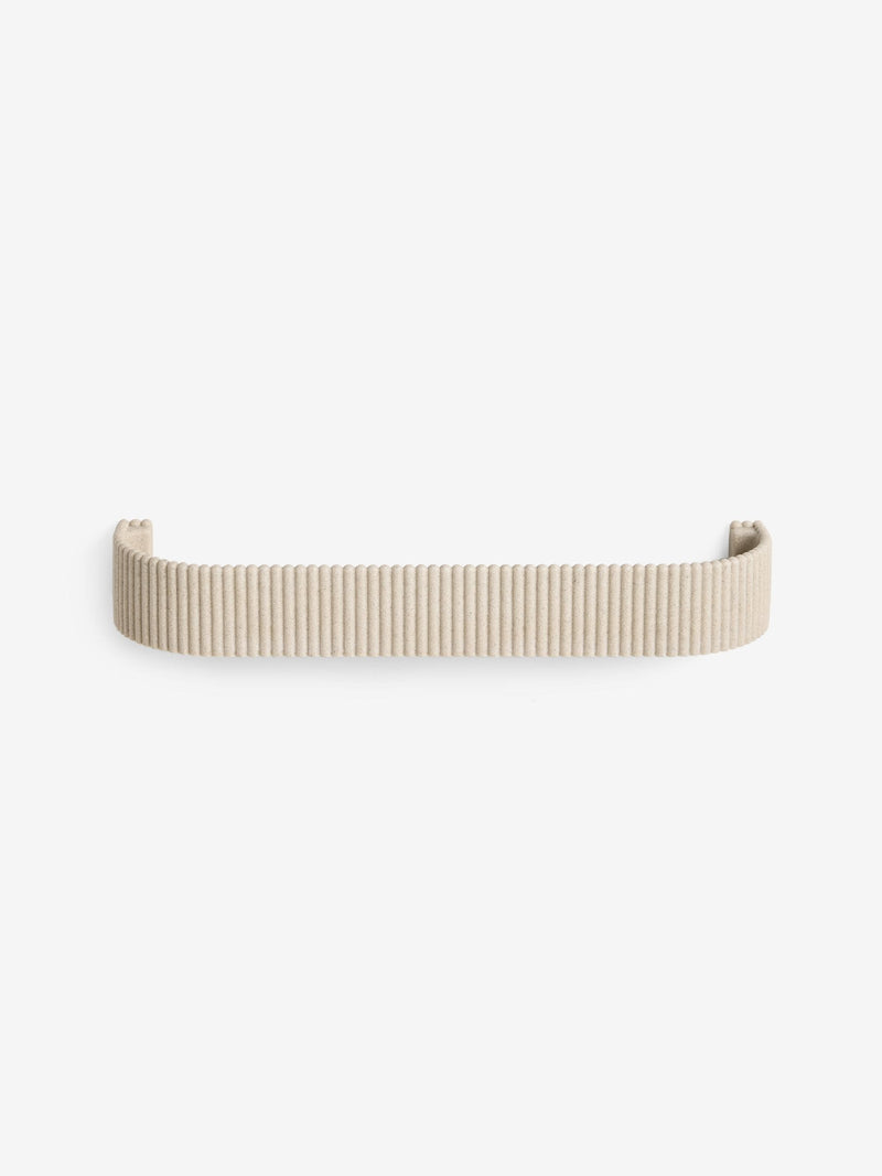 Cream ribbed bathroom mirror with shelf 65cm, UK version