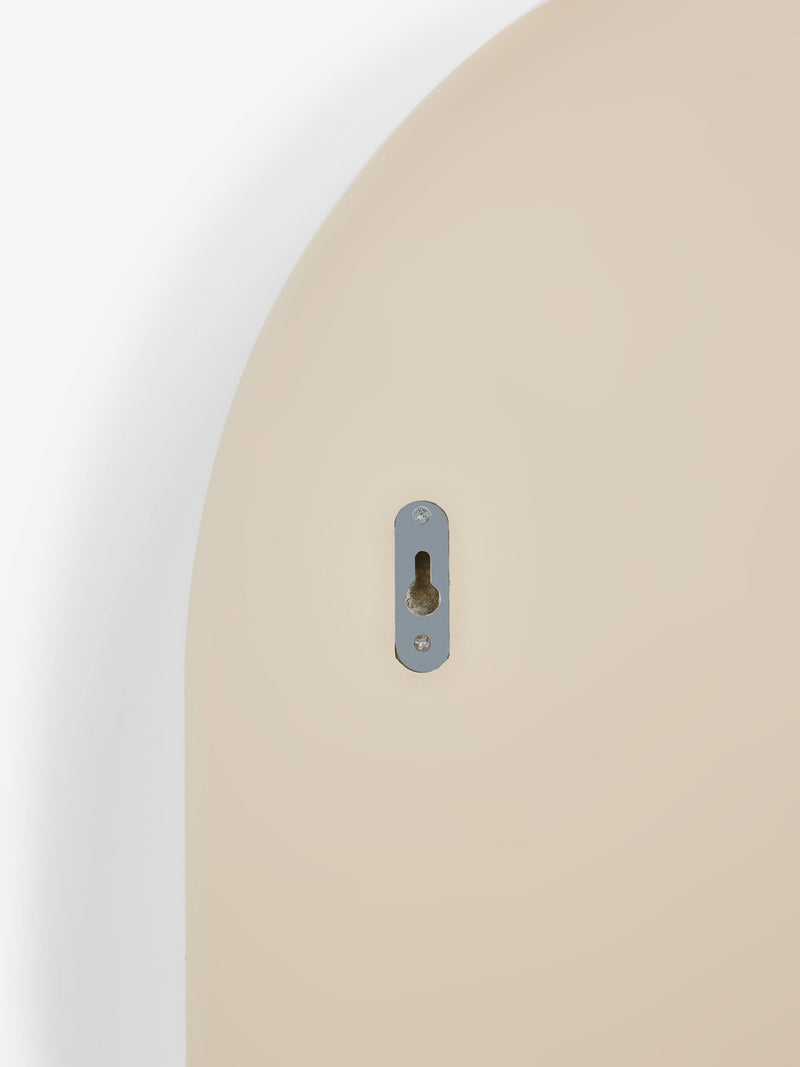 Cream ribbed bathroom mirror with shelf 65cm, UK version