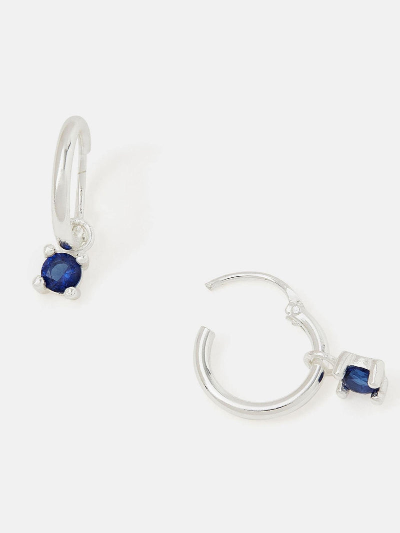 Accessorize blue diamanté drop hoop earrings - British product