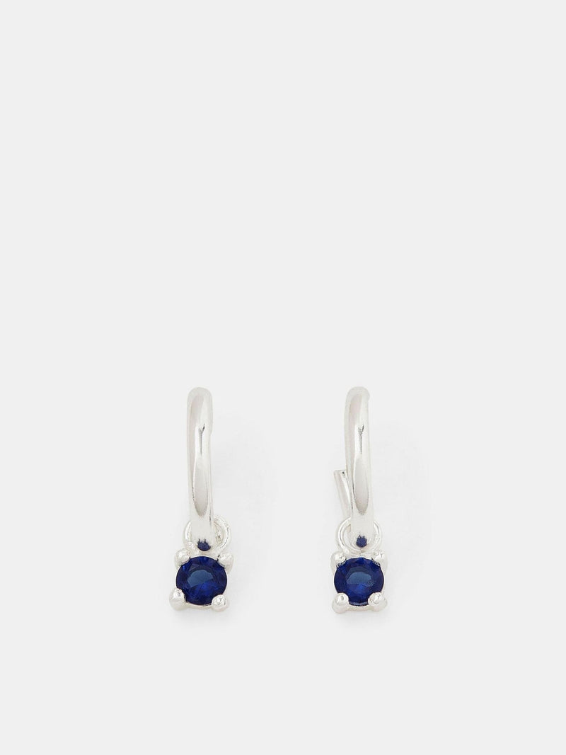 Accessorize blue diamanté drop hoop earrings - British product