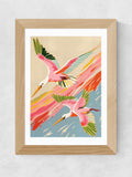 83 Oranges oak roseate spoonbills wall art print - British product