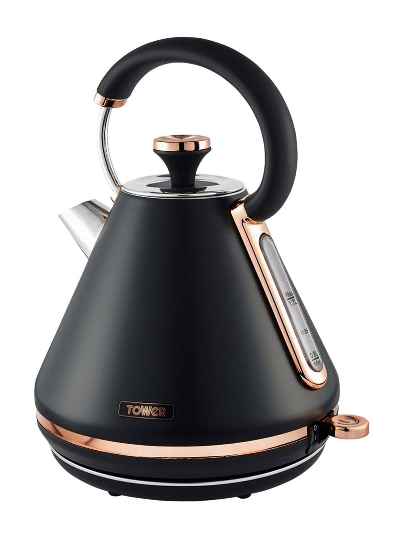 Tower Black Rose Gold Cavaletto Pyramid Kettle 1.7L (British brand)