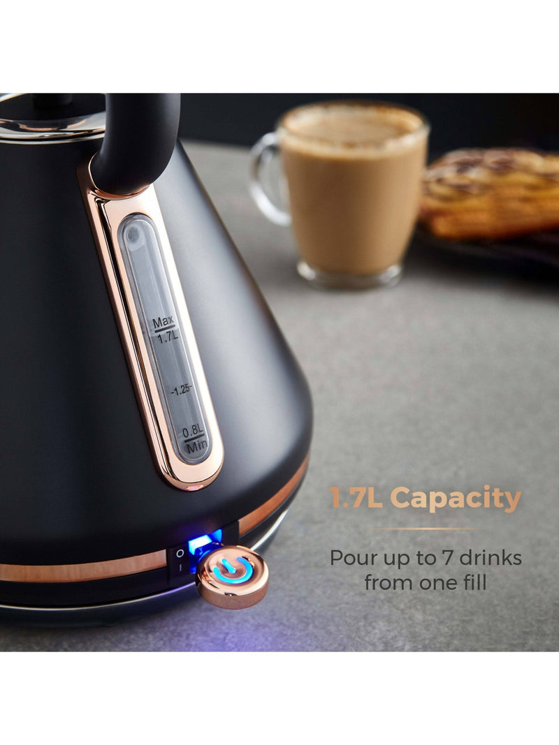 Tower Black Rose Gold Cavaletto Pyramid Kettle 1.7L (British brand)