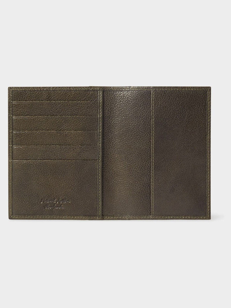 Osprey London green leather Compass passport holder (British brand)
