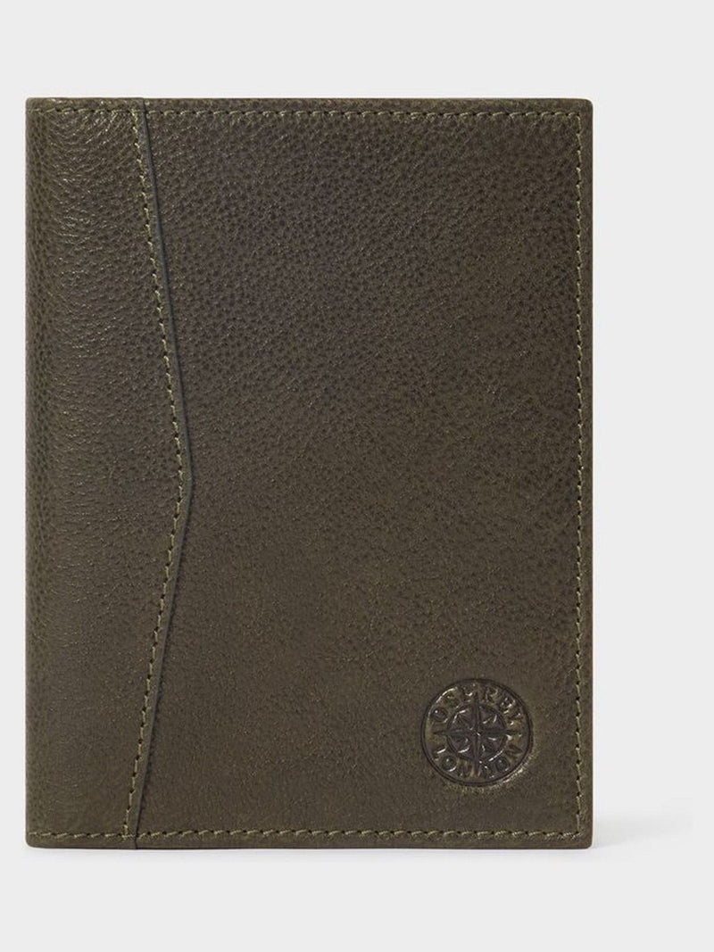 Osprey London green leather Compass passport holder (British brand)