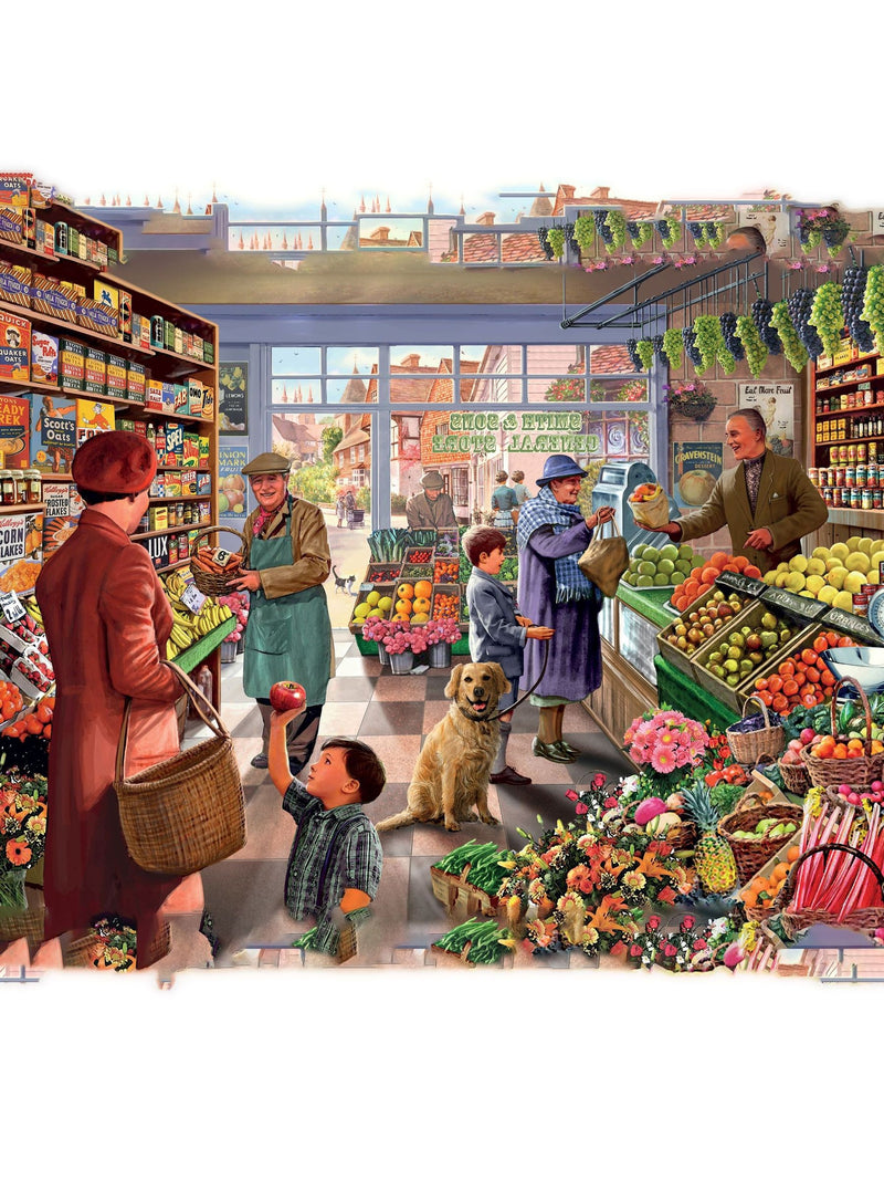Kidikraft Greengrocer 1000 piece jigsaw puzzle with Christmas scene - British product