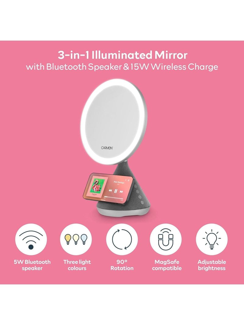 Carmen Silver 3-in-1 Illuminated LED Mirror 36cm - British product