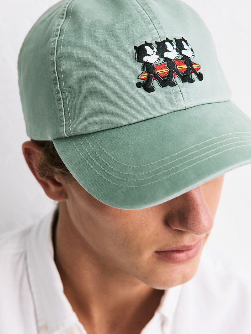 Felix sage green embroidery cap - British product