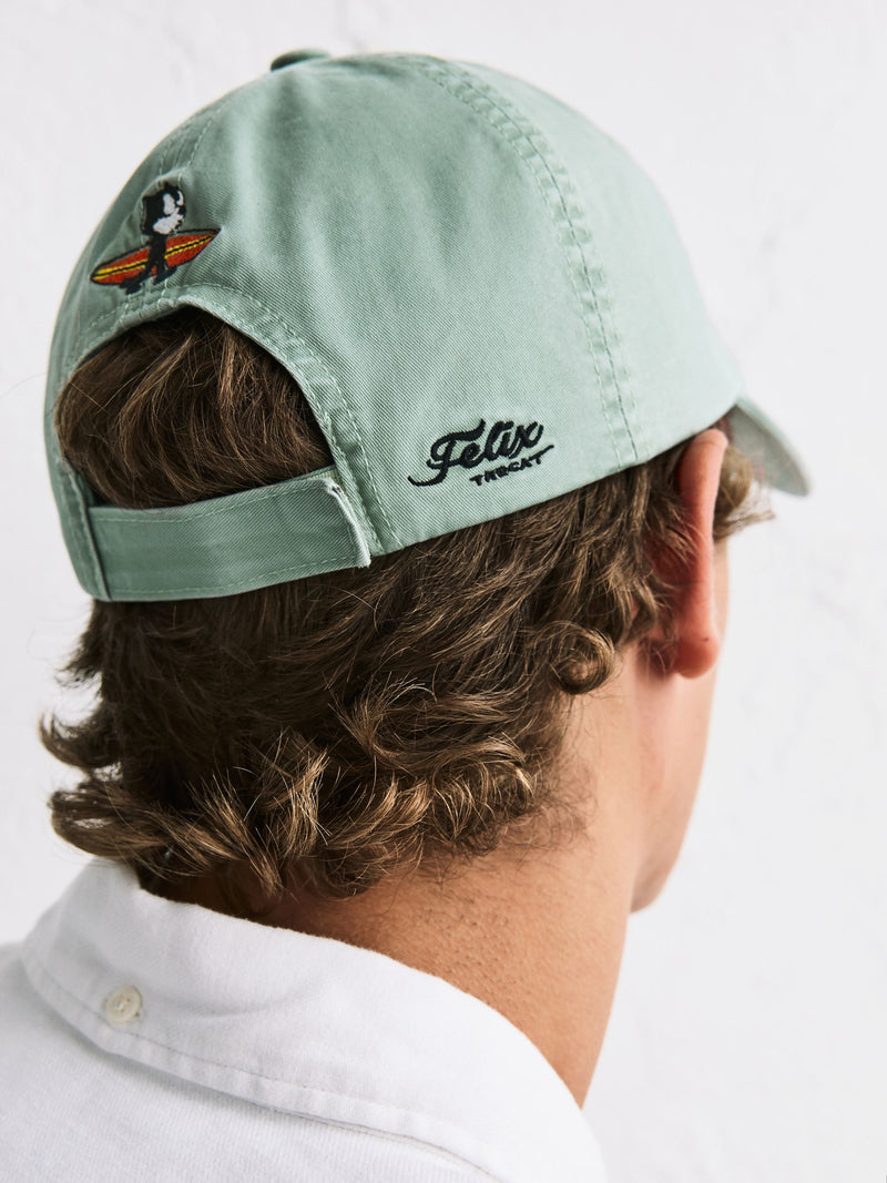 Felix sage green embroidery cap - British product