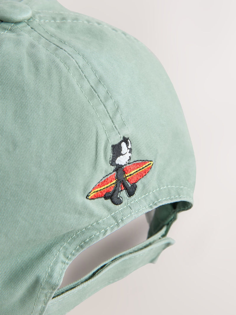 Felix sage green embroidery cap - British product