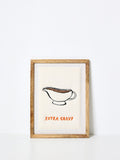 Oliver Bonas Cream Extra Gravy Embroidered Fabric Wall Art